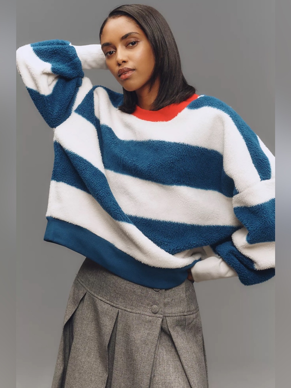 π§Έ Maeve Sherpa Fleece Striped Pullover Sweater XXS ππ€